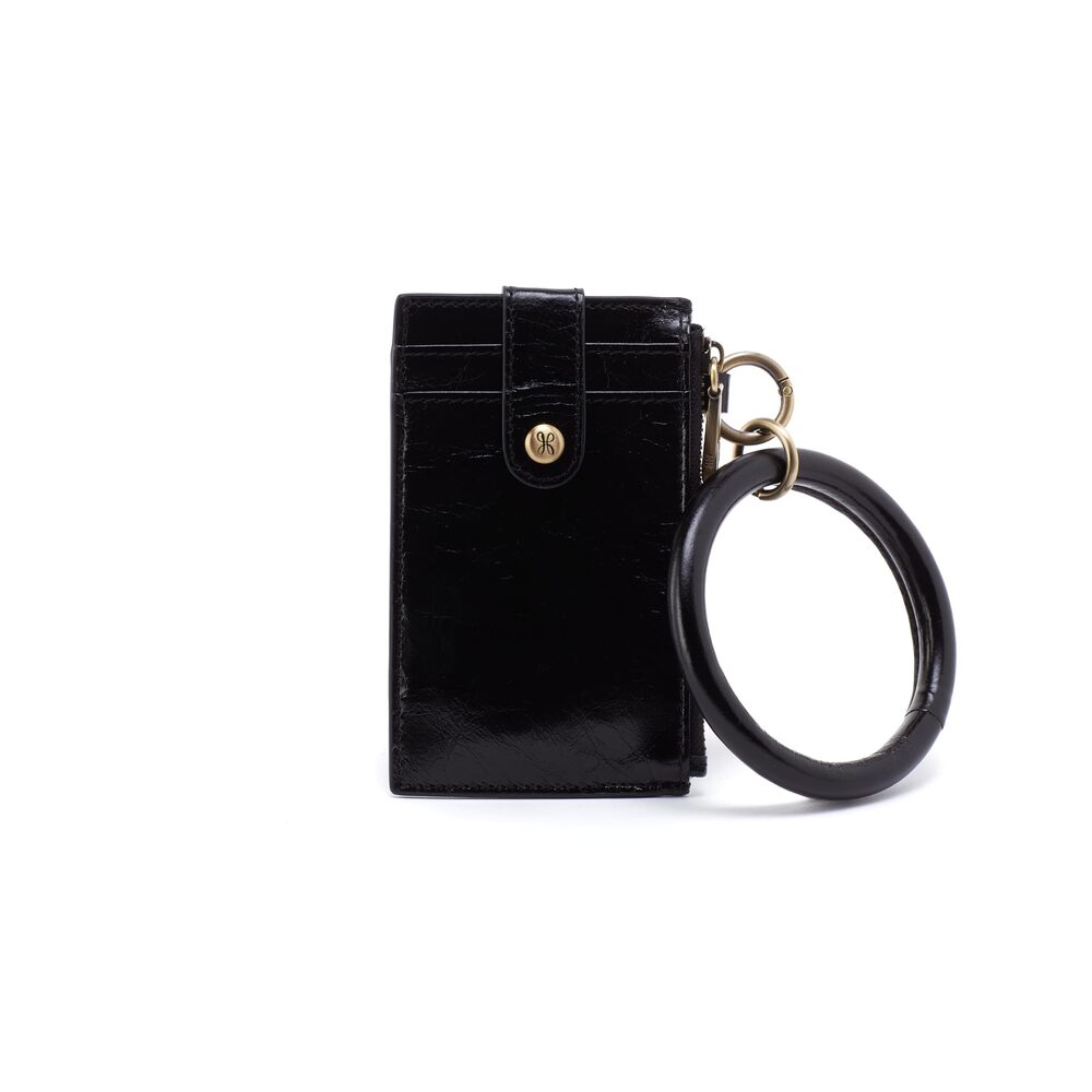 8019 Ring Leather Credit Card Holder & Wristlet with Removable Leather
